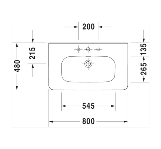 Умивальник Duravit DURASTYLE 80х48 см (2320800000)