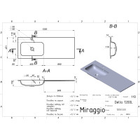 Умивальник Miraggio DELLA 1200 L MATT