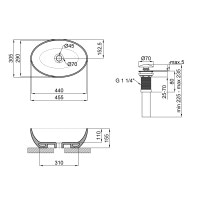 Раковина-чаша Qtap Leo 450х305х160 Matt black с донным клапаном QT1111A052MB