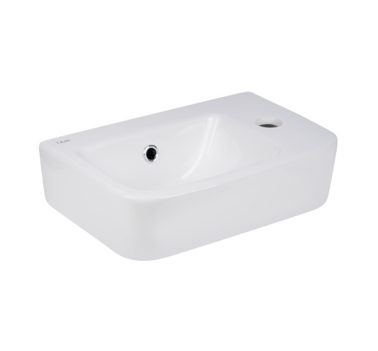 Раковина Qtap Tern 375х245х135 White з донним клапаном QT171110100RW