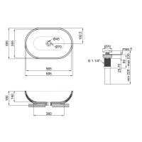 Раковина-чаша Qtap Leo 585х380х180 White с донным клапаном QT1111A028W