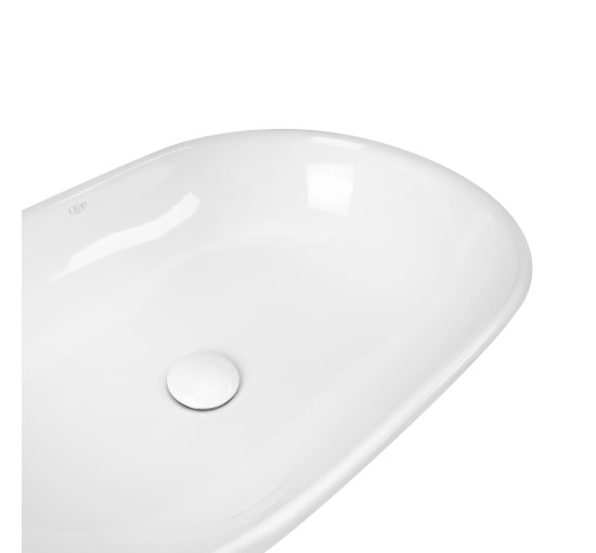 Раковина-чаша Qtap Leo 585х380х180 White з донним клапаном QT1111A028W