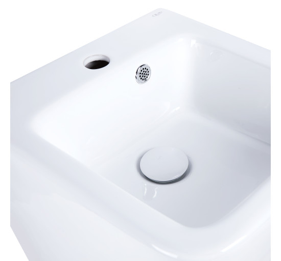 Раковина подвесная моноблок Qtap Tern 370х410х400 White с донным клапаном QT1711G808W