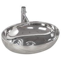 Умивальник керамічний на стільницю Rea Carola Slim Silver (7841109393)