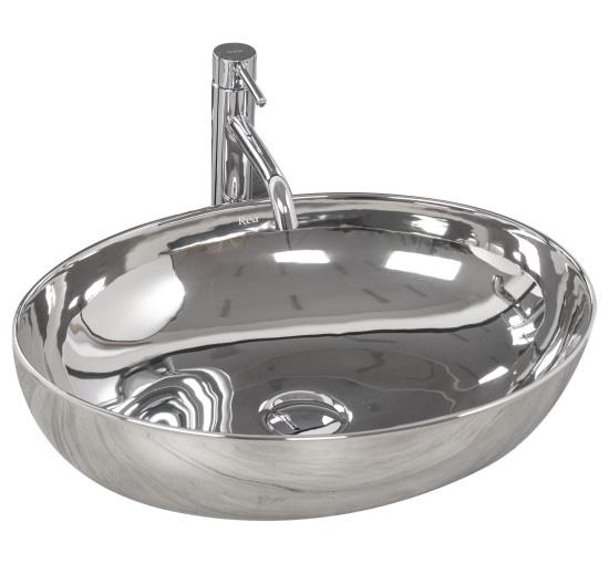 Умивальник керамічний на стільницю Rea Carola Slim Silver (7841109393)