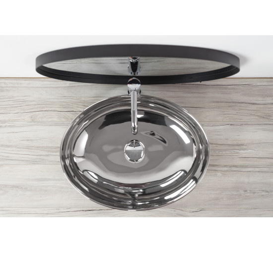 Умивальник керамічний на стільницю Rea Carola Slim Silver (7841109393)