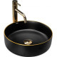 умывальник Rea Sami 36x36 black matt/gold (REA-U0595)