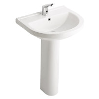 Раковина підвісна для ванної 609мм x 521мм VOLLE SOLAR білий напівкругла 13-93-101