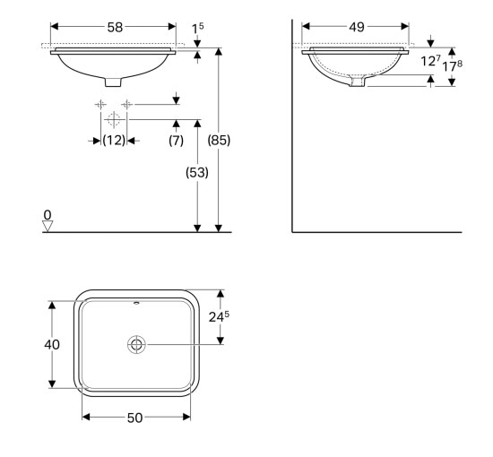 Умивальник VariForm 50 (500.765.01.2) Geberit