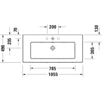 Умивальник меблевий Duravit WHITE TULIP 105х49 см з керамічною накладкою (2363100000)