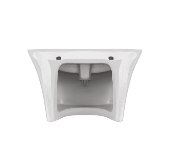 Раковина подвесная моноблок Qtap Crow 600х430х385 White с донным клапаном QT0511G835W