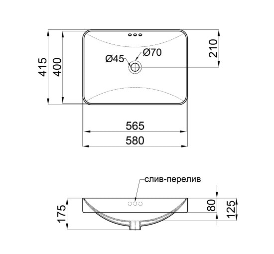 Раковина Qtap Jay 590х410х155 White с донным клапаном QT0711K425W