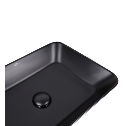 Раковина-чаша Qtap Virgo 490х350х110 Matt black с донным клапаном QT18112261MBMB