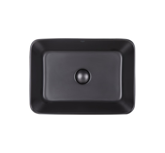 Раковина-чаша Qtap Virgo 490х350х110 Matt black с донным клапаном QT18112261MBMB