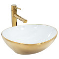 Раковина керамическая на столешницу Rea Sofia Gold / White (8288155681)