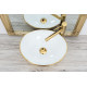 Раковина керамическая на столешницу Rea Sofia Gold / White (8288155681)
