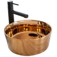 Раковина керамическая на столешницу Rea Ida Rose Gold (8288171533)