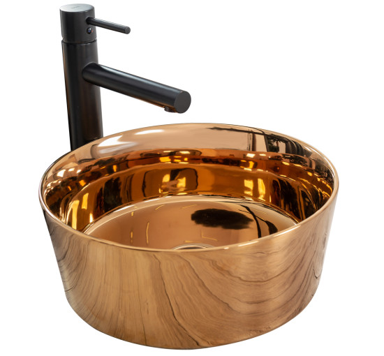 Раковина керамическая на столешницу Rea Ida Rose Gold (8288171533)