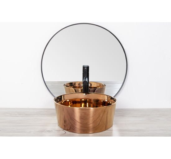 Раковина керамическая на столешницу Rea Ida Rose Gold (8288171533)