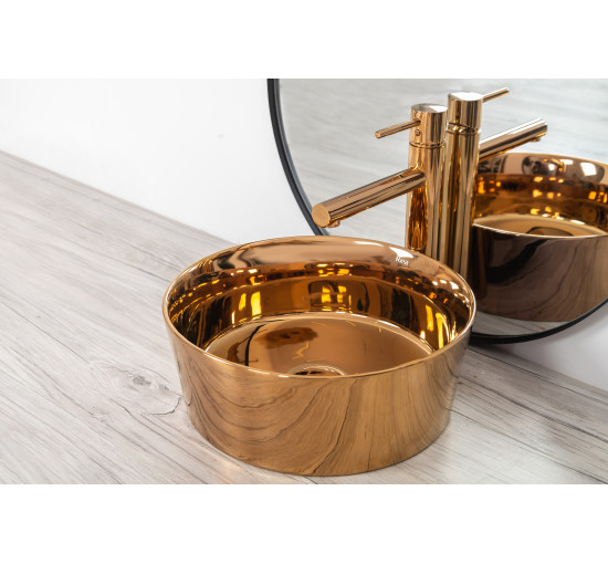 Раковина керамическая на столешницу Rea Ida Rose Gold (8288171533)