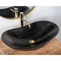 Умывальник (раковина) REA ROYAL 60 MARBLE BLACK MATT накладной черный