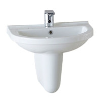 Раковина підвісна у ванну 600мм x 520мм VOLLE SOLAR білий напівкругла 13-93-441