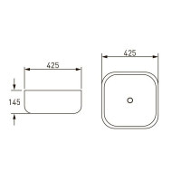 Умывальник на столешницу VOLLE 425x425x145 (13-01-030)