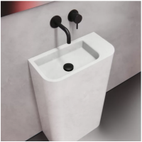 Умывальник из бетона напольный белый 500L