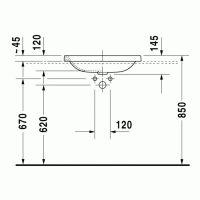 Умивальник Duravit DURASTYLE вбудований зверху 60х43 см (0372600000)