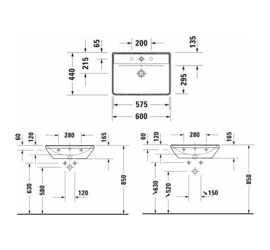 Умивальник Duravit D-NEO 60х44 см (2366600000)