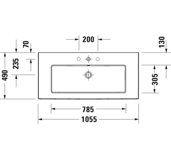 Умывальник мебельный Duravit WHITE TULIP 105х49 см с керамической накладкой (23631000001) WonderGliss