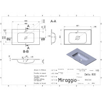 Умивальник Miraggio DELLA 800 MATT