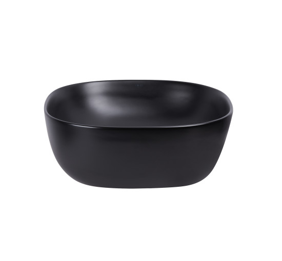 Раковина-чаша Qtap Kolibri 410x410x150 Matt black с донным клапаном QT10112144MBMB