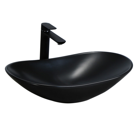 Раковина керамическая на столешницу Rea Royal 60 Black Mat (8357141386)