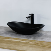 Раковина керамічна на стільницю Rea Royal 60 Black Mat (8357141386)