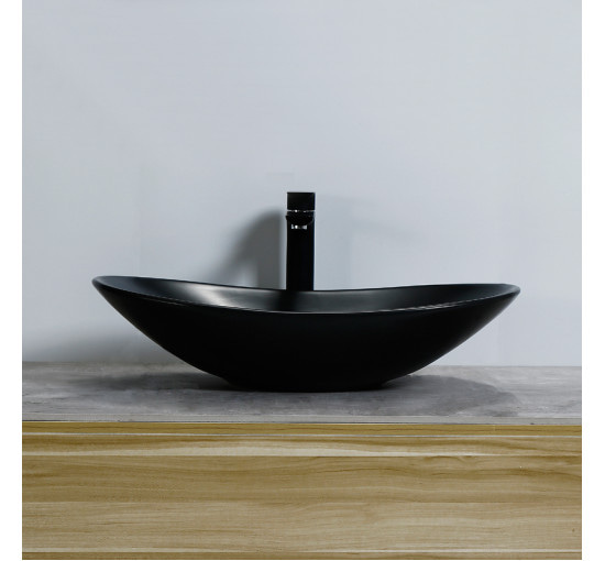 Раковина керамическая на столешницу Rea Royal 60 Black Mat (8357141386)