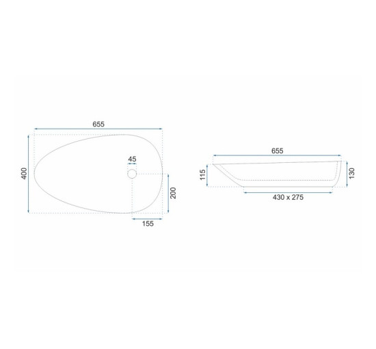 умывальник Rea Greta 40x65,5 white (REA-U8537)