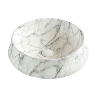 Умивальник накладний VOLLE 13-40-188MAR 455x455x155мм круглий світлий мармур