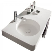 Умывальник подвесной VOLLE Solid Surface 750x480x148мм прямоугольный белый 13-40-742