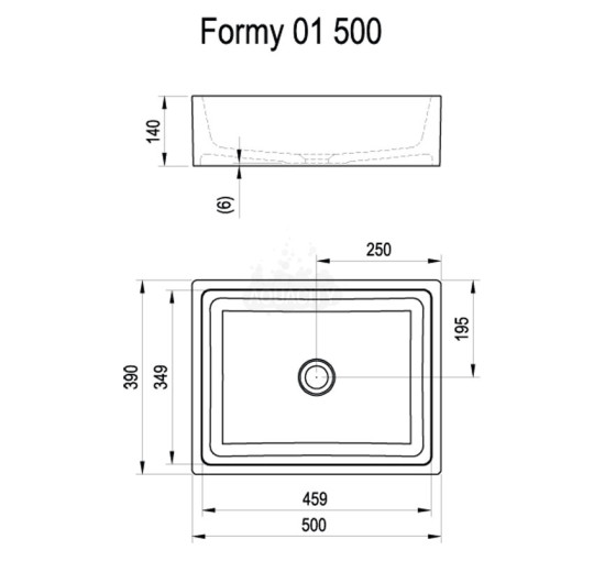 Раковина Ravak FORMY 01 500 D white без перелива (XJL01250000)