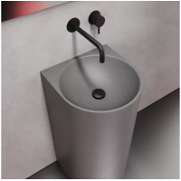 Умывальник из бетона напольный серый 400L