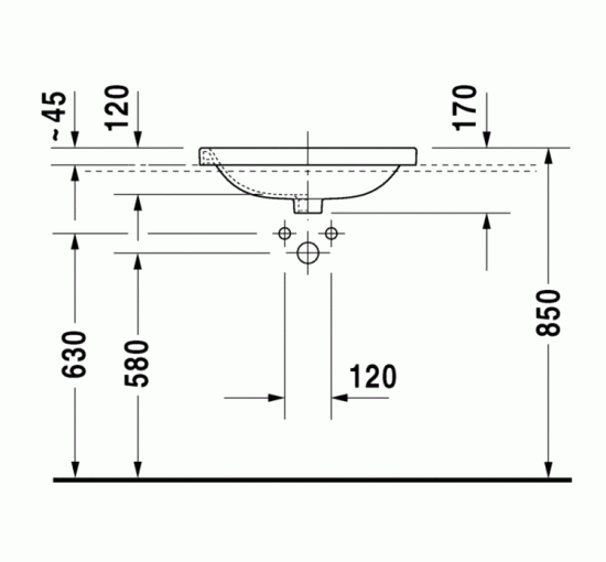 Умивальник меблевий Duravit DURASTYLE 56x45.5 см (0374560000)