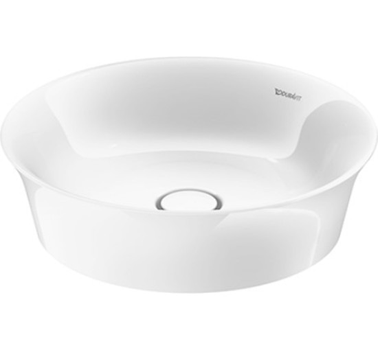 Умивальник на стільницю Duravit WHITE TULIP Ø 43 см з керамічною накладкою (23624300791) WonderGliss
