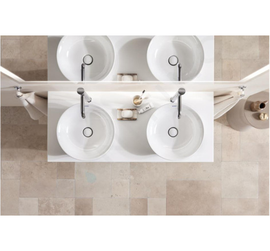 Умивальник на стільницю Duravit WHITE TULIP Ø 43 см з керамічною накладкою (23624300791) WonderGliss