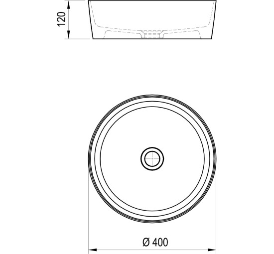 Умывальник UNI 400 Slim, RAVAK