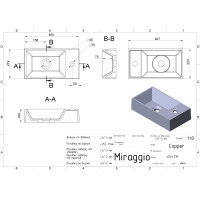Умивальник Miraggio COPPER 400 MATT