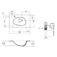 Раковина Qtap Virgo 800х480х167 White з донним клапаном QT1811FL8128BLW