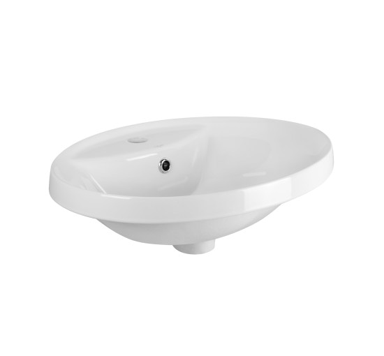 Раковина Qtap Stork 546х406х180 White с донным клапаном QT1511L737W