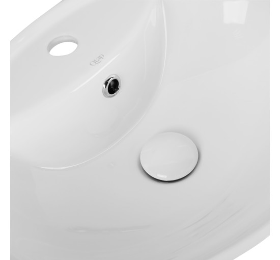 Раковина Qtap Stork 546х406х180 White с донным клапаном QT1511L737W