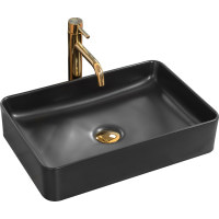 Раковина керамическая на столешницу Rea Avia Black Mat
